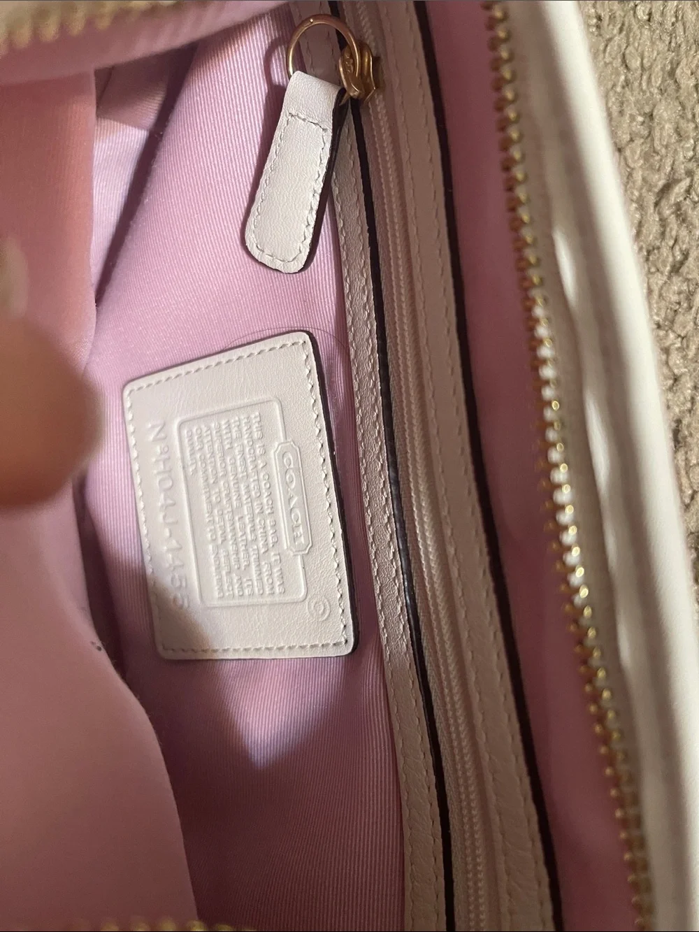 Coach Pink and Cream Signature Hobo Shoulder Bag